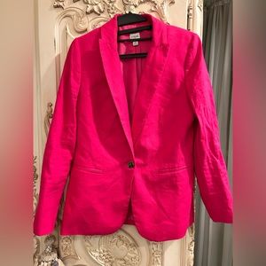 Linen hot pink blazer worn once J Crew